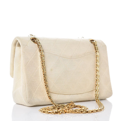 Chanel Jersey Quilted Small Bijoux Chain Double Flap Beige 3 of 13