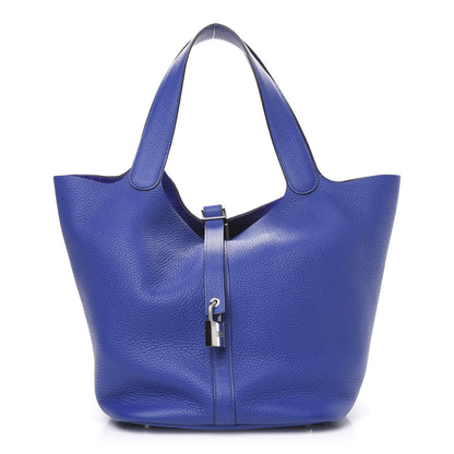 Hermes Taurillon Clemence Picotin Lock 26 GM Bleu Electrique 1 of 10