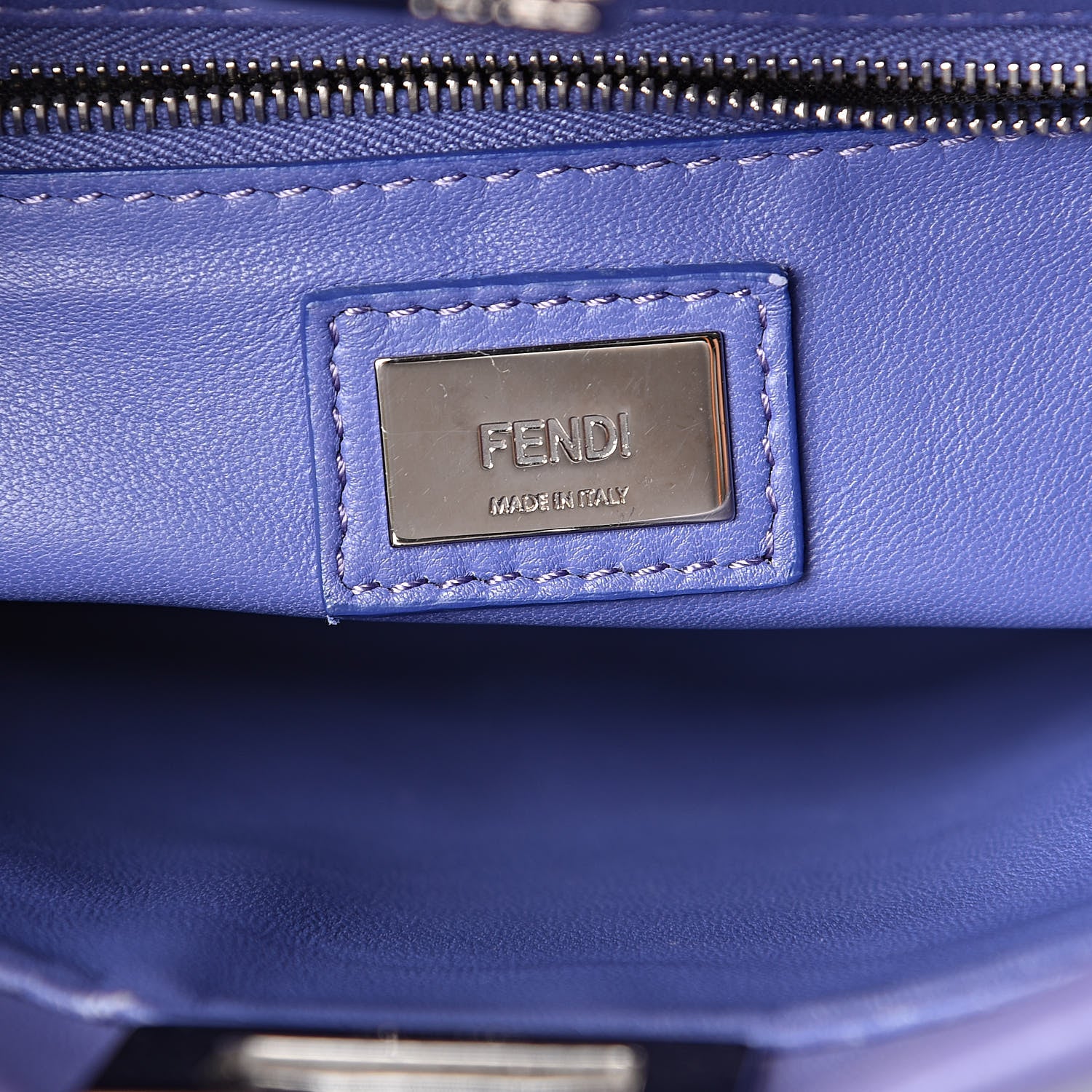 Fendi Nappa Mini Peekaboo Iconic Satchel Viola Cassis 7 of 12