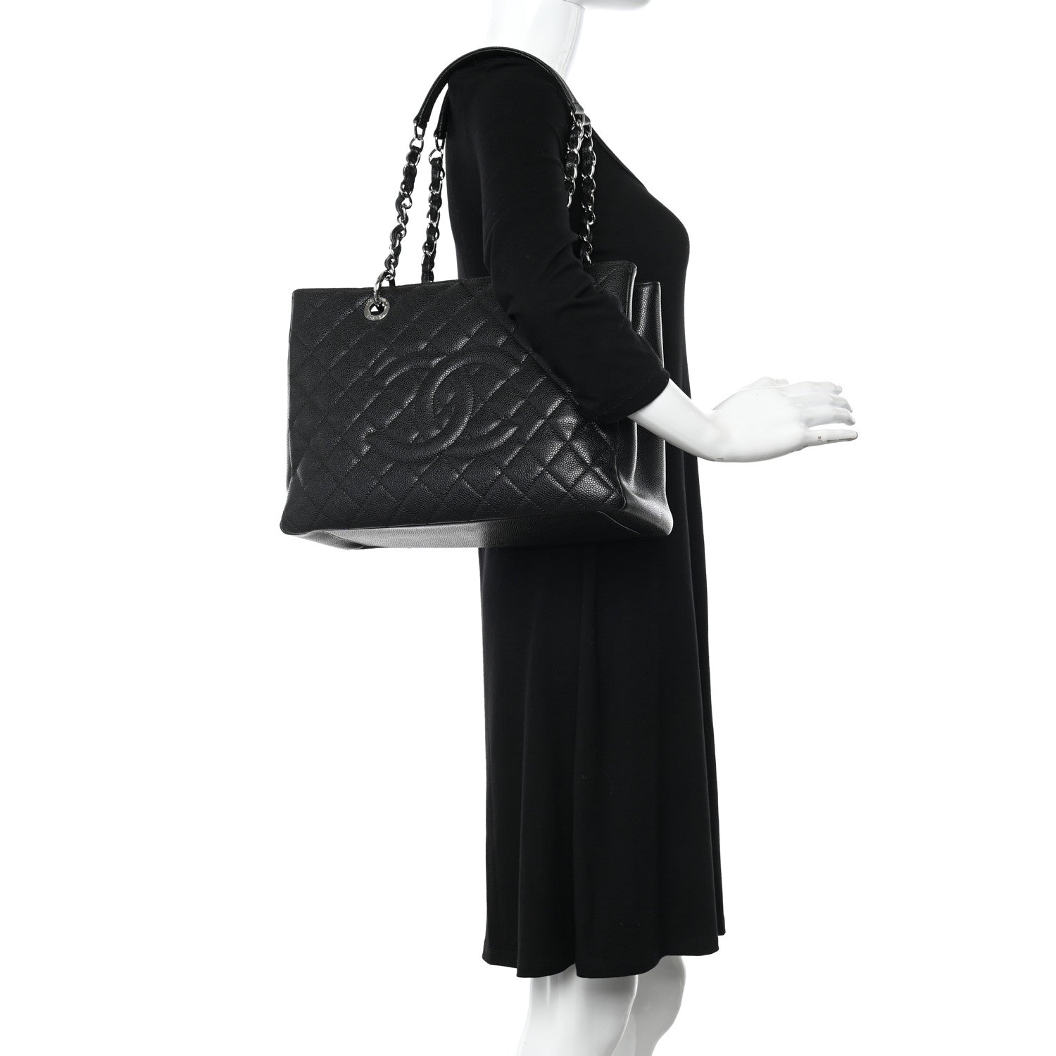 Chanel Caviar Quilted Grand Shopping Tote GST Black 2 of 11