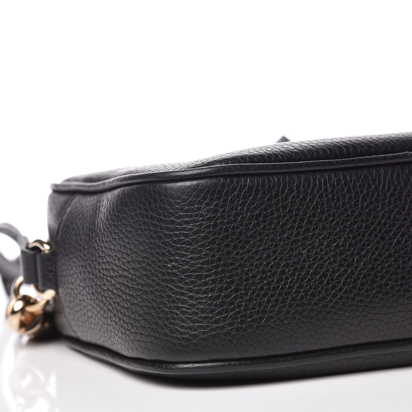 Pebbled Calfskin Small Soho Disco Bag Black