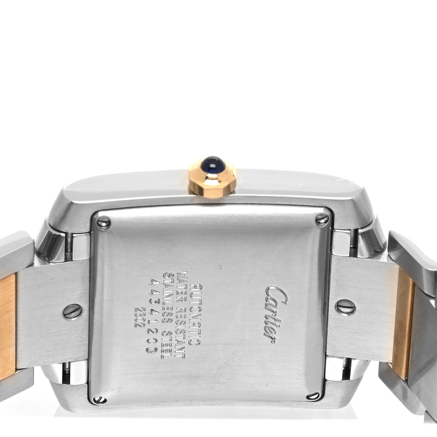 Stainless Steel 18K Yellow Gold 28mm Tank Francaise Automatic Watch