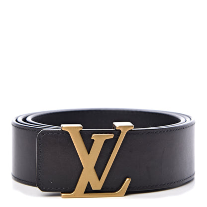 Louis Vuitton Calfskin 40mm LV Initiales Montaigne Belt 95 38 Black 1 of 8