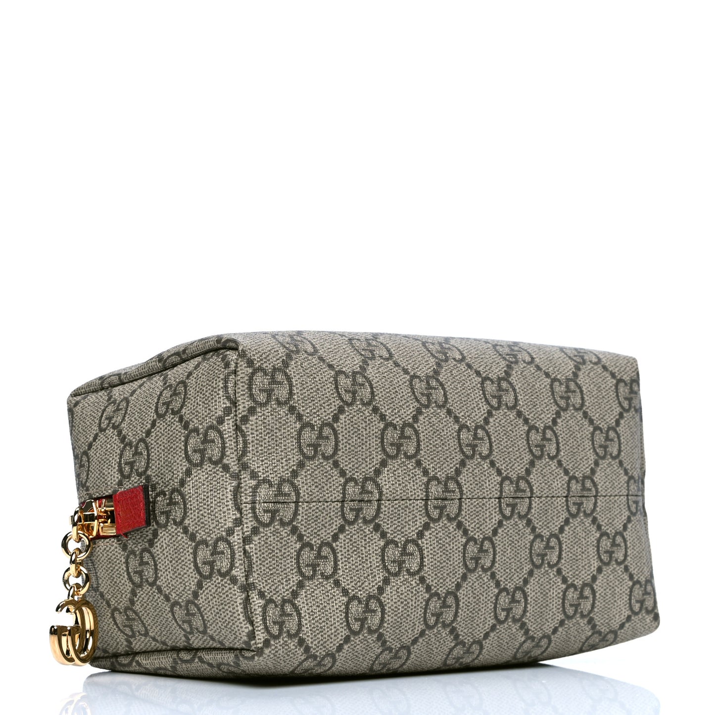 Soft GG Supreme Monogram Calfskin Medium Ophidia Cosmetic Case Beige Ebony Hibiscus Red