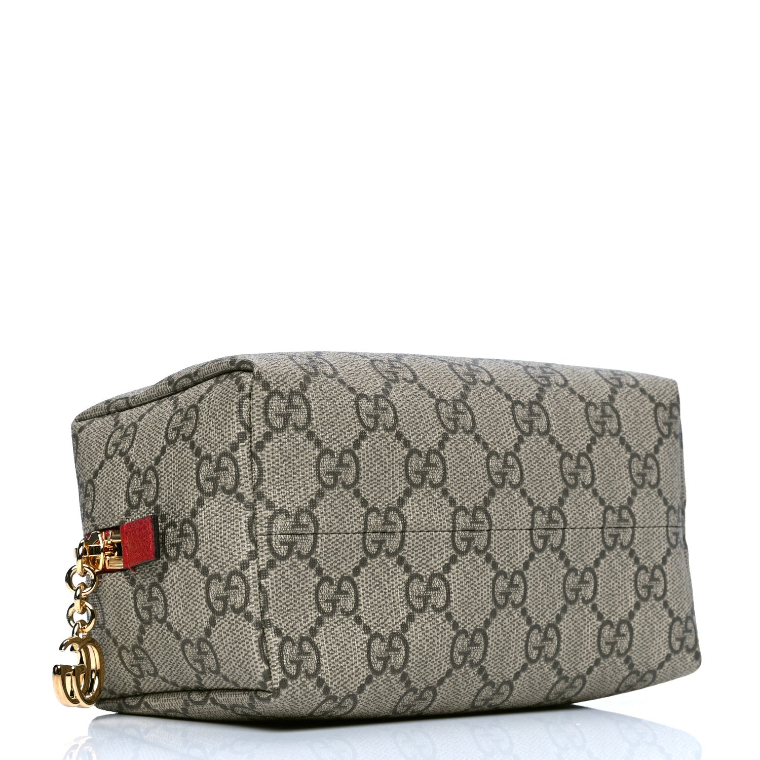 Gucci Soft GG Supreme Monogram Calfskin Medium Ophidia Cosmetic Case Beige Ebony Hibiscus Red 4 of 5