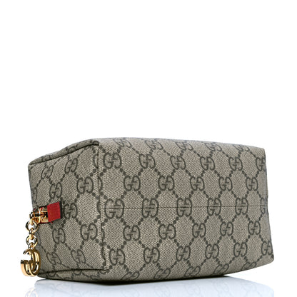 Gucci Soft GG Supreme Monogram Calfskin Medium Ophidia Cosmetic Case Beige Ebony Hibiscus Red 4 of 5