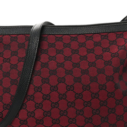 Gucci Denim Monogram Large Half Moon Hobo Red 8 of 10