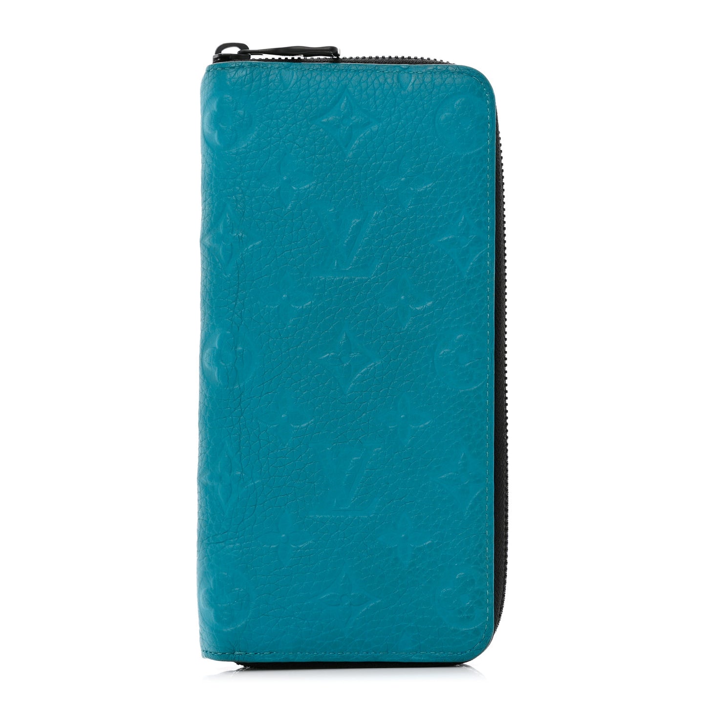 Taurillon Monogram Zippy Vertical Wallet Turquoise