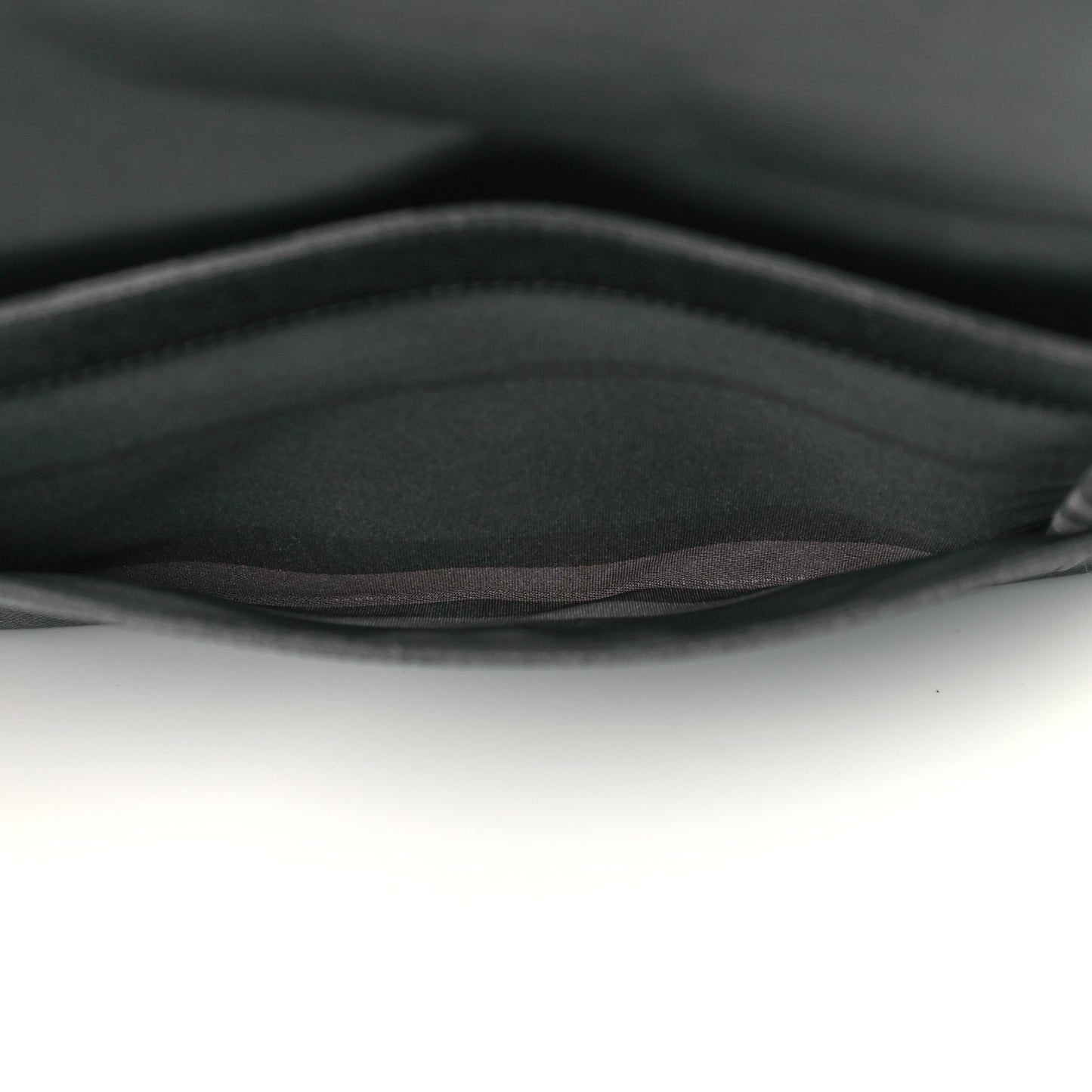 Grainy Calfskin Flap Pouch Black