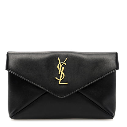 Saint Laurent Lambskin Small Cassandre Envelope Pouch Black 1 of 7