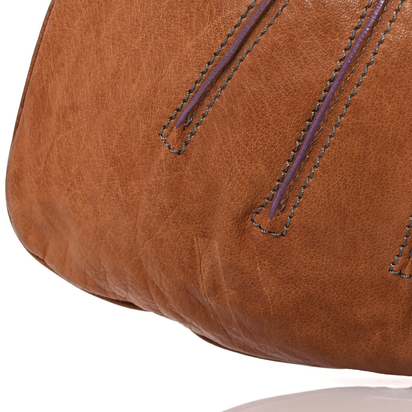 Calfskin Pleated Hobo Brown