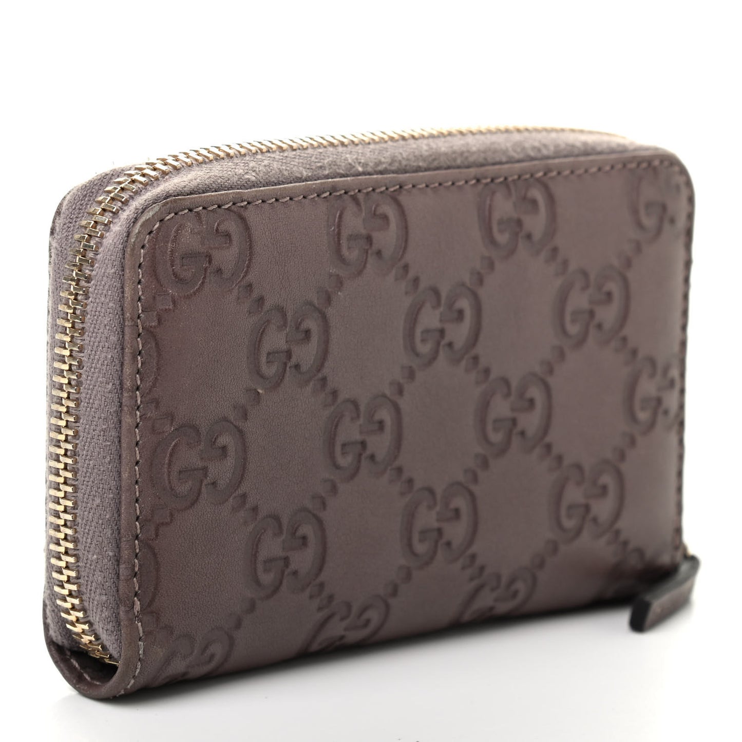 Guccissima Zip Around Card Case Mauve