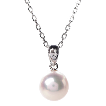 Mikimoto 18K White Gold Akoya Pearl 8mm Pendant Necklace 5 of 7