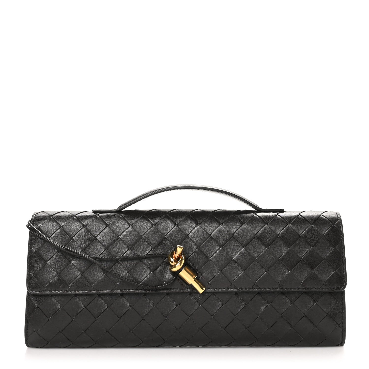 Bottega Veneta Nappa Intrecciato Long Andiamo Top Handle Clutch Fondant 1 of 6