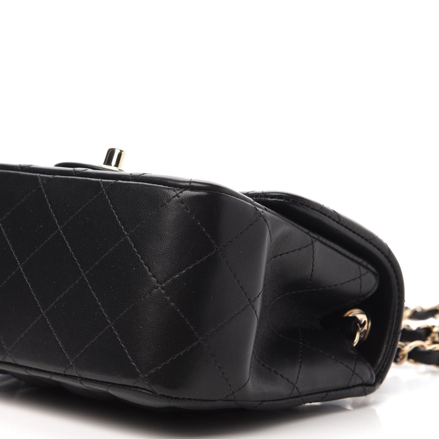 Lambskin Quilted Mini Square Flap Black