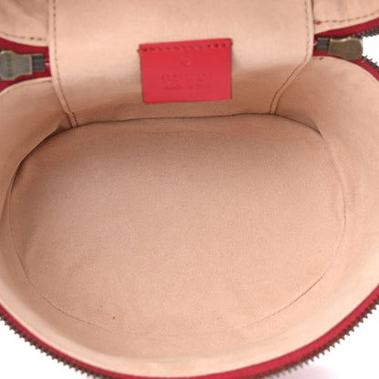 Gucci Calfskin Matelasse Mini GG Marmont Round Backpack Hibiscus Red 4 of 8