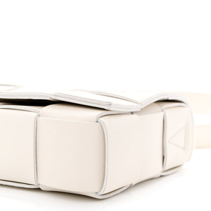 Bottega Veneta Lambskin Maxi Intrecciato Cassette Crossbody Bag White 9 of 10