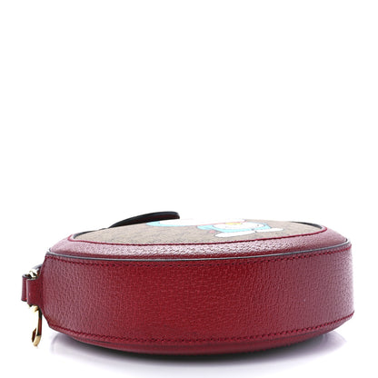Gucci X DORAEMON Mini Vintage GG Supreme Monogram Mini Round Shoulder Bag Beige Cherry Red 4 of 12