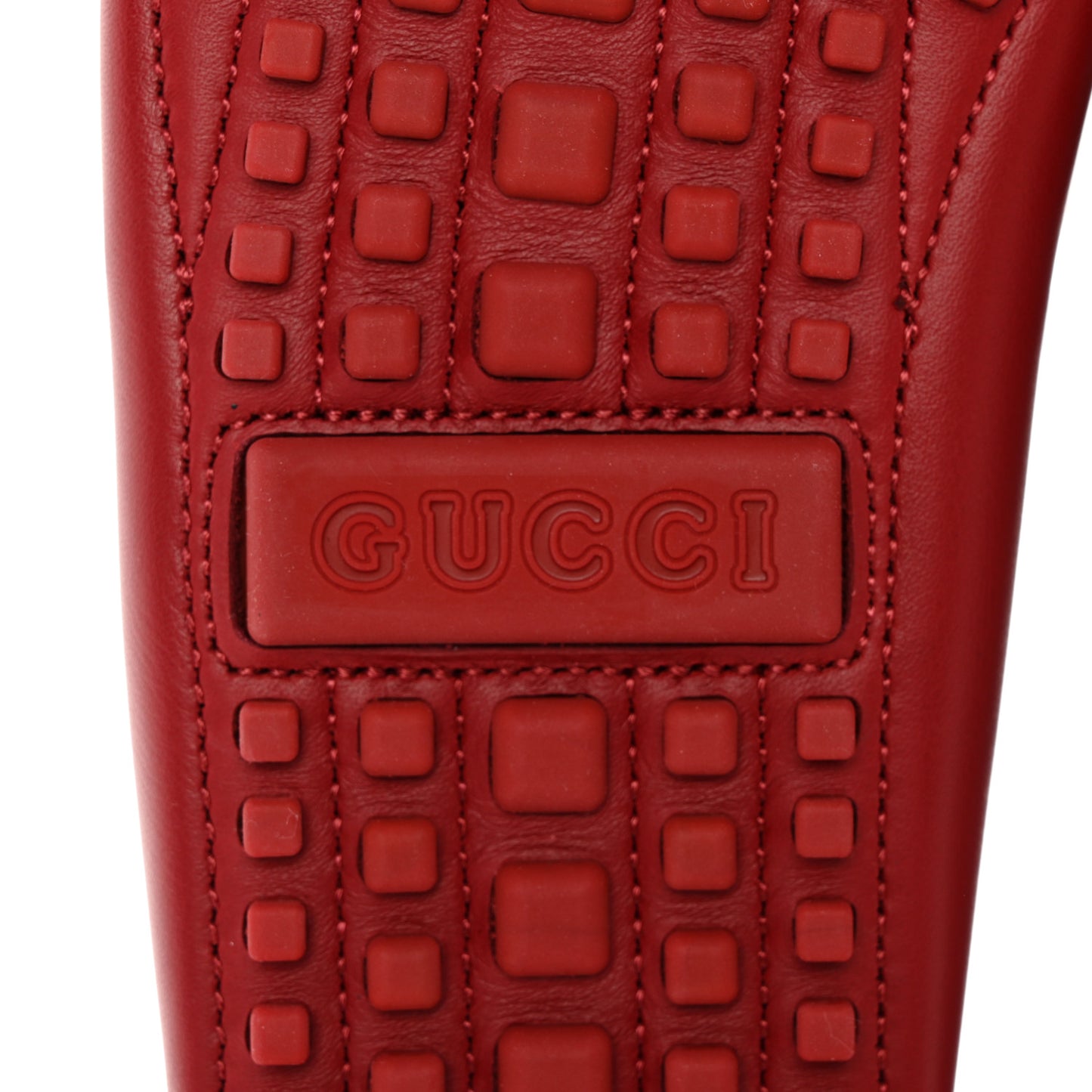Soft Clove Calfskin Monochrome Mens Interlocking G Driver Loafers 8 Red