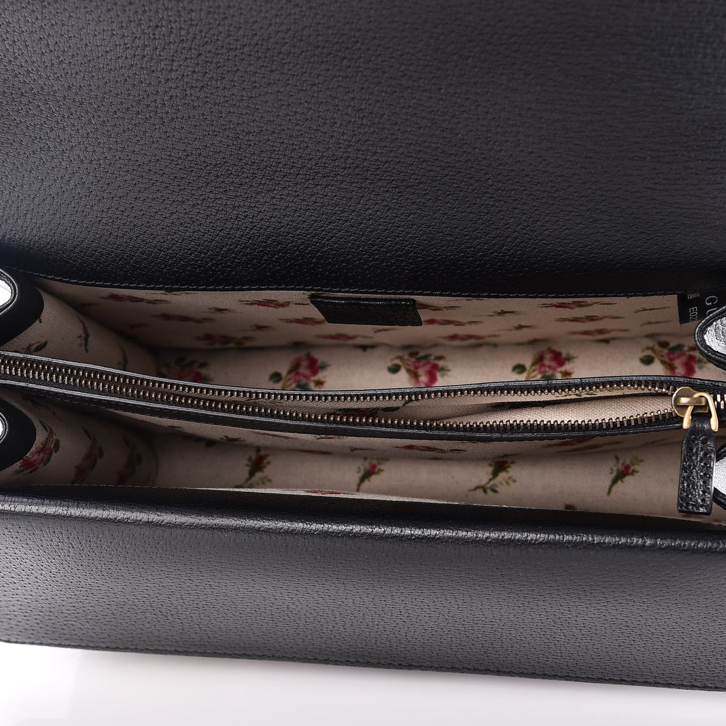 Calfskin Web Floral Embroidered Medium Dionysus Shoulder Bag Black