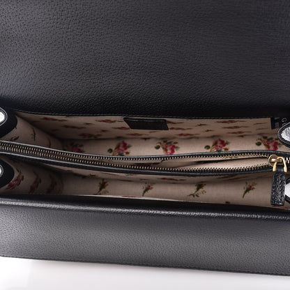Gucci Calfskin Web Floral Embroidered Medium Dionysus Shoulder Bag Black 6 of 10