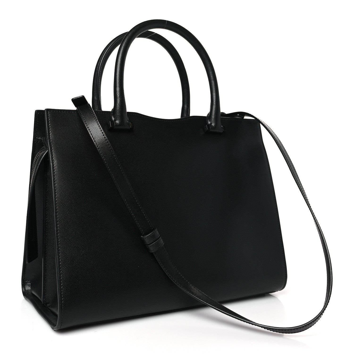 Saint Laurent Grain De Poudre Medium Uptown Tote Black 3 of 9