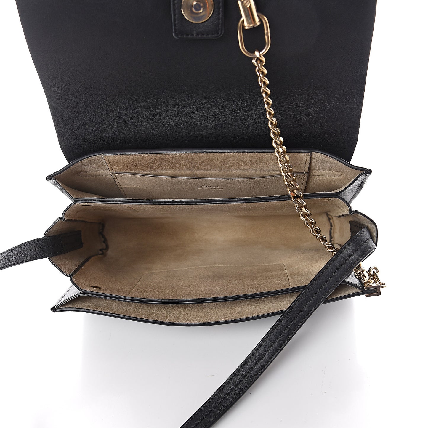 Suede Calfskin Small Faye Shoulder Bag Black