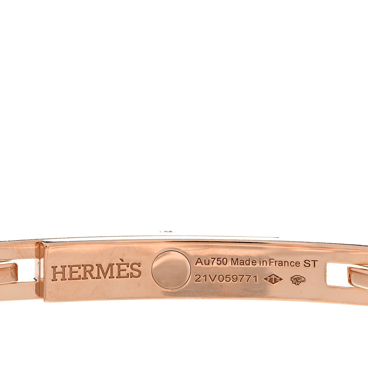 Hermes 18K Rose Gold Diamond Full Pave PM Kelly Chaine Bracelet ST 3 of 3