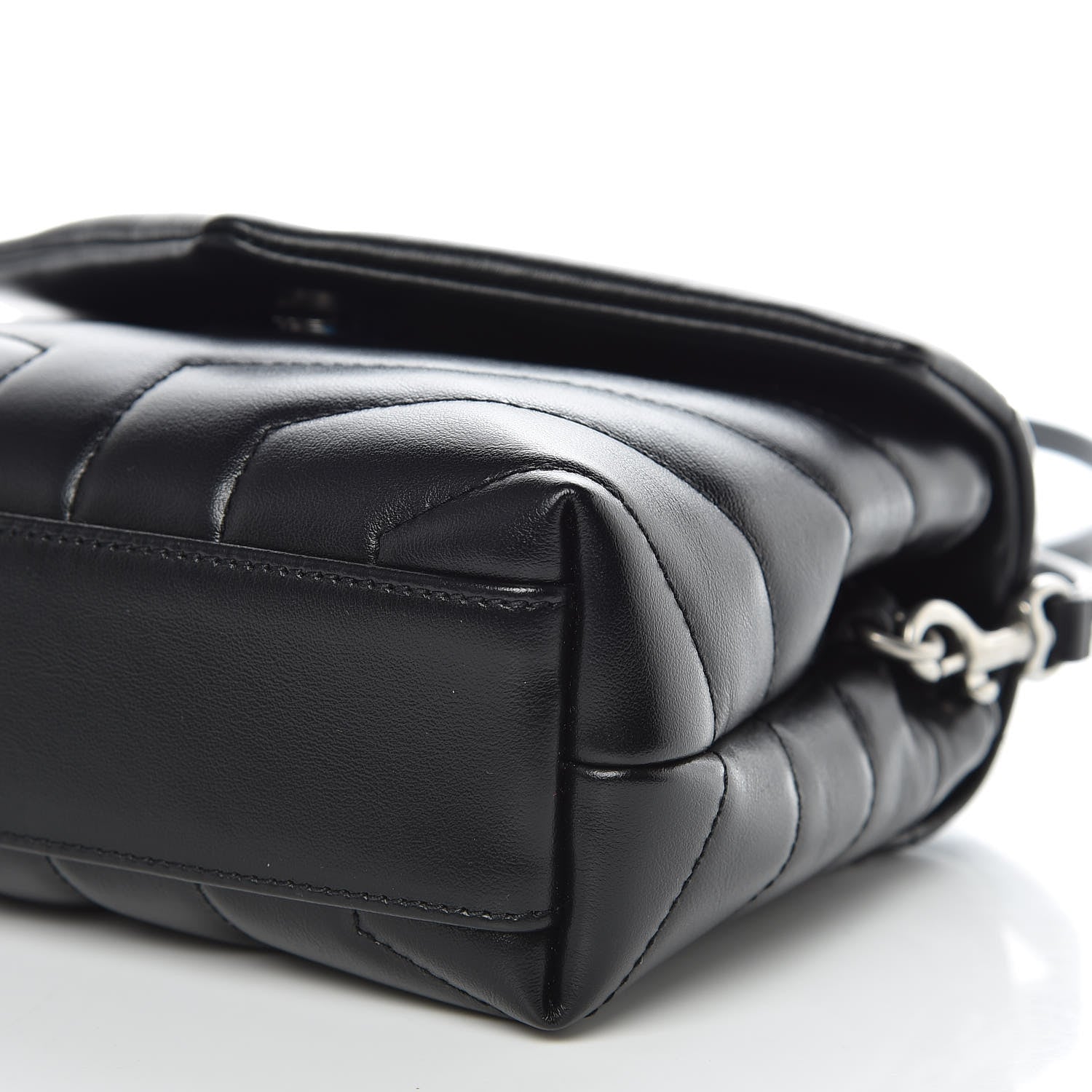 Saint Laurent Calfskin Y Quilted Monogram Toy Loulou Crossbody Bag Black 6 of 10