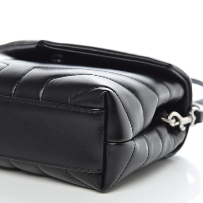 Saint Laurent Calfskin Y Quilted Monogram Toy Loulou Crossbody Bag Black 6 of 10