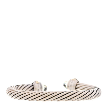 David Yurman Sterling Silver 14K Yellow Gold Prasiolite 7mm Cable Classics Bracelet 2 of 6