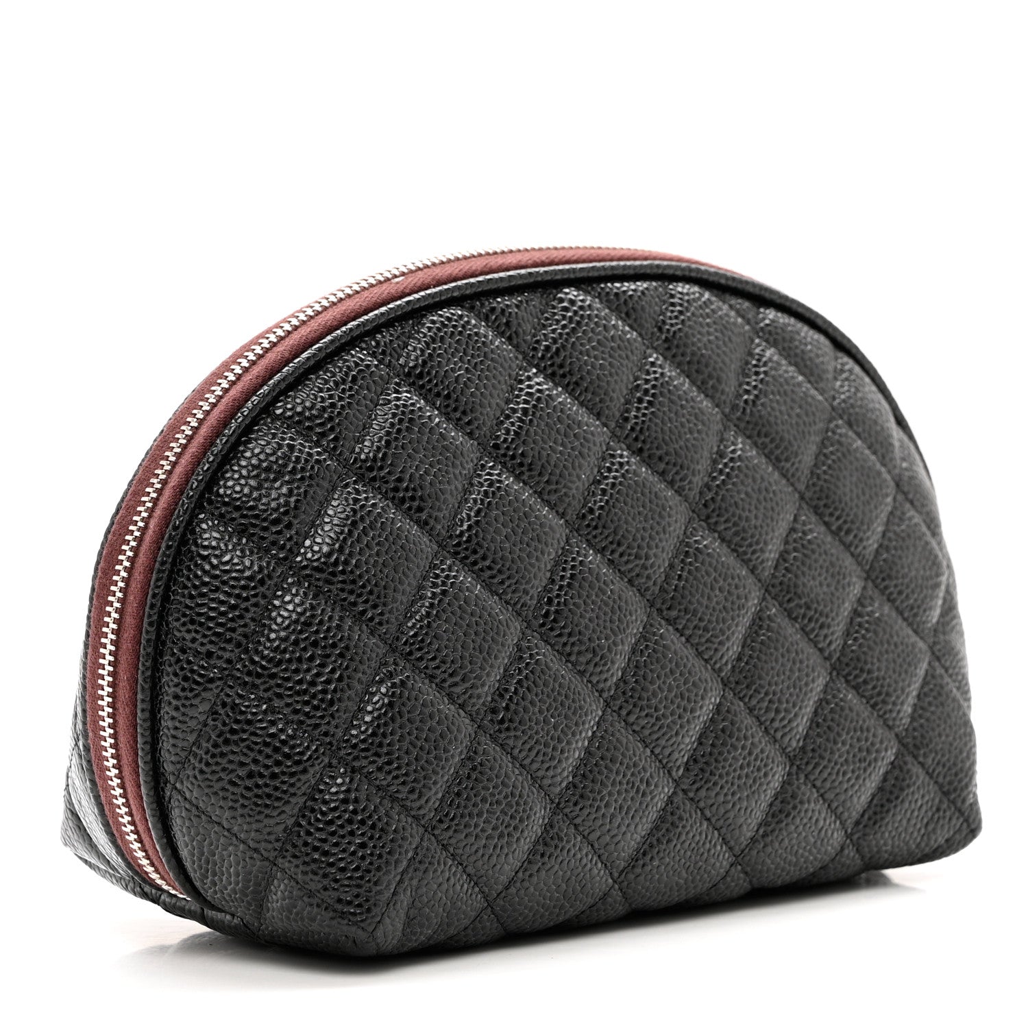 Chanel Caviar Quilted Small Curvy Cosmetic Case Black 3 of 8