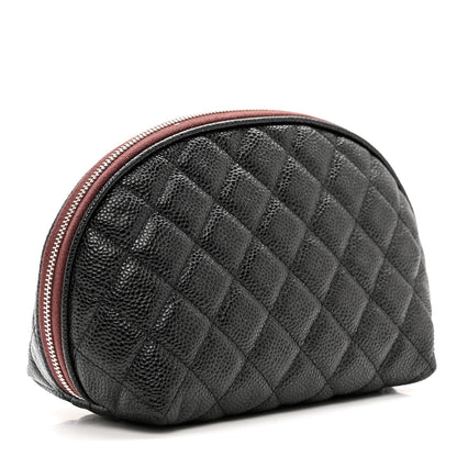 Chanel Caviar Quilted Small Curvy Cosmetic Case Black 3 of 8