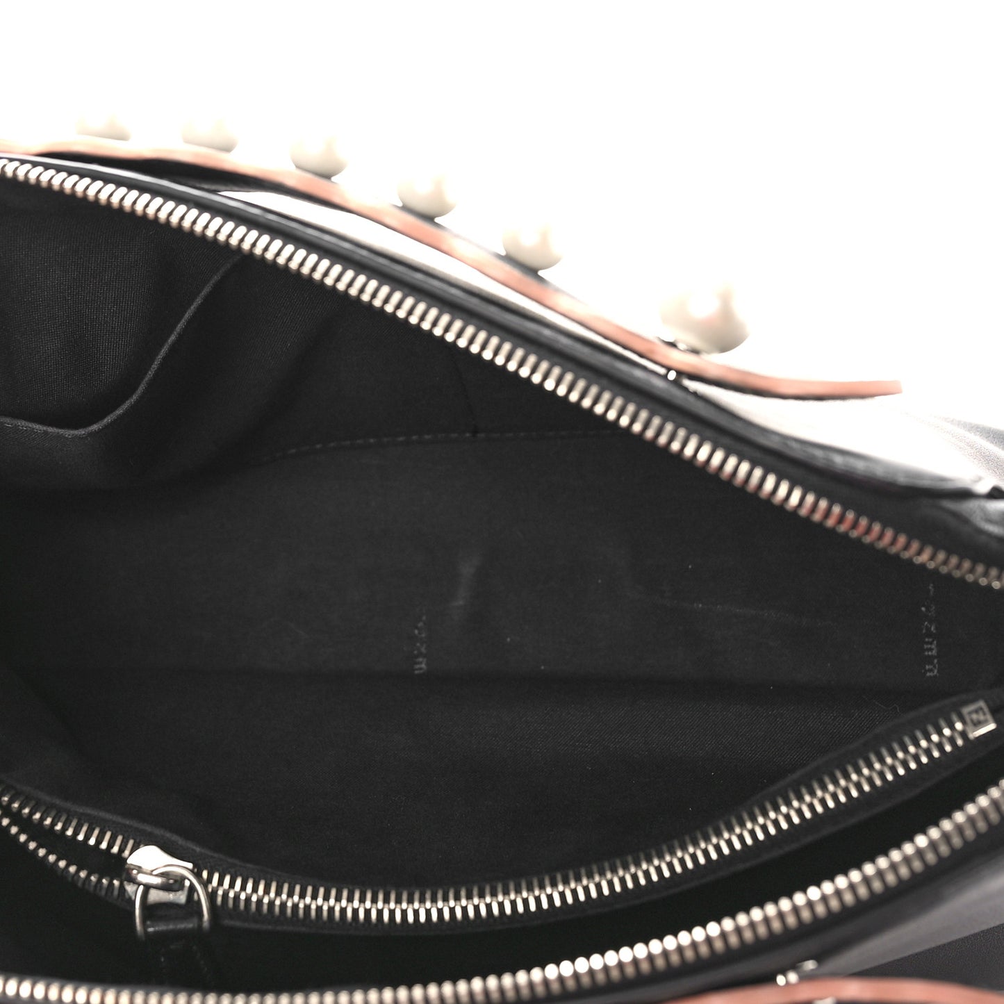 Vitello Dolce Scalloped Pearl Studded Medium By The Way Boston Bag Black