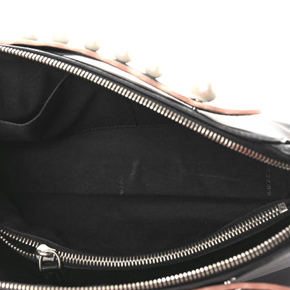 Fendi Vitello Dolce Scalloped Pearl Studded Medium By The Way Boston Bag Black 5 of 8