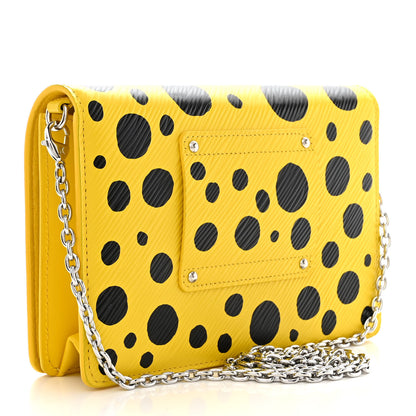 Louis Vuitton LV x YK Epi Infinity Dots Twist Belt Chain Wallet Yellow Black 3 of 12