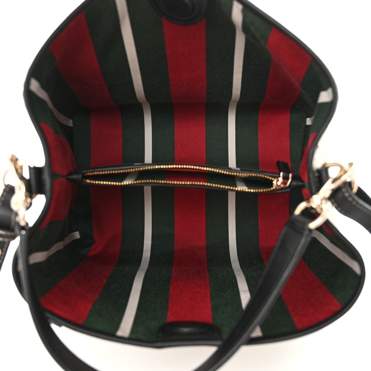 Gucci GG Supreme Monogram Medium Emblem Bucket Bag Beige Dark Brown Black 5 of 12