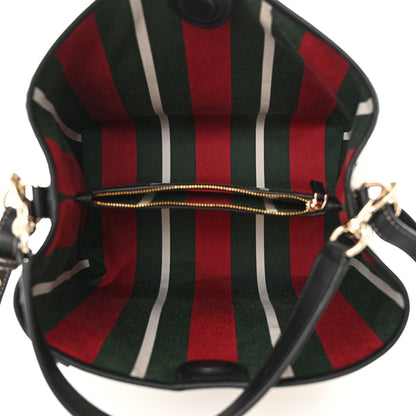 Gucci GG Supreme Monogram Medium Emblem Bucket Bag Beige Dark Brown Black 5 of 12