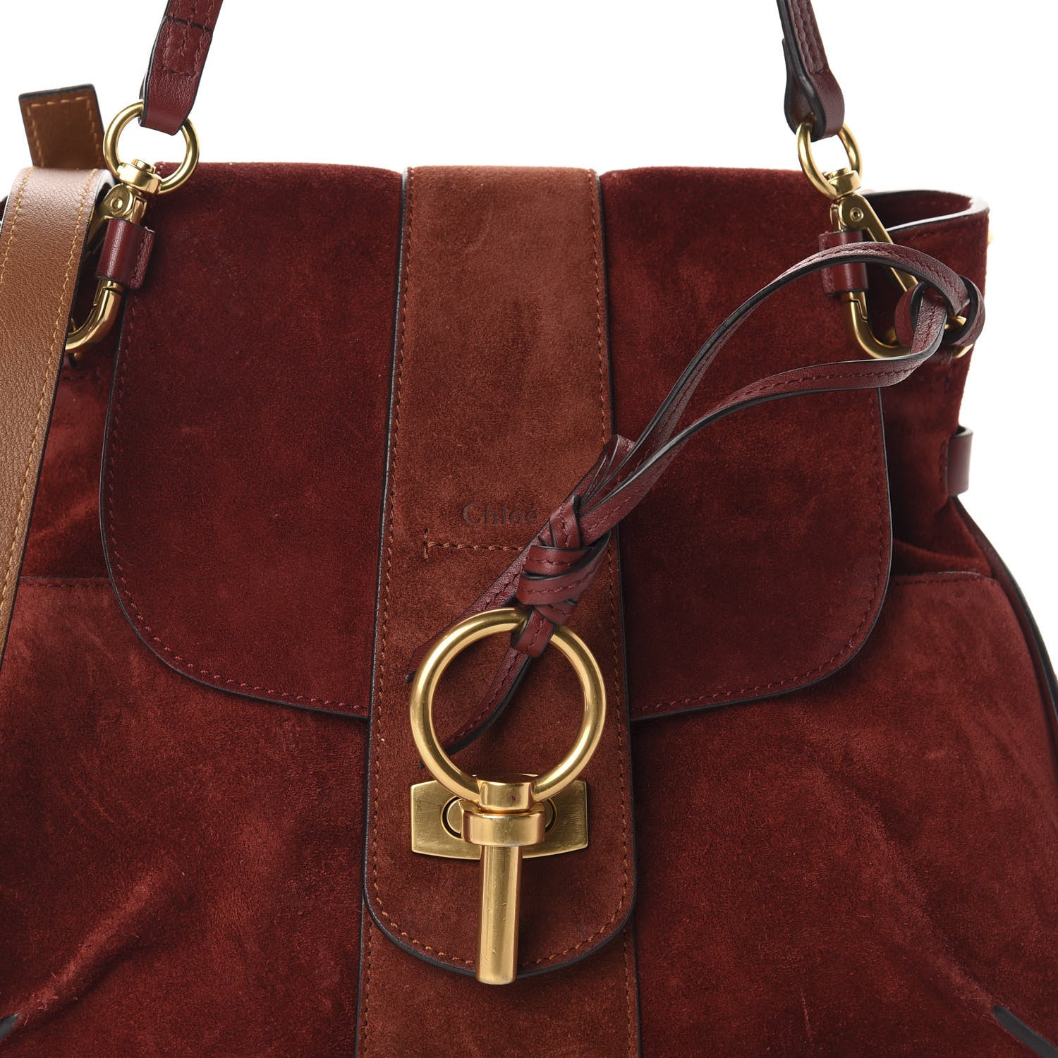 Chloe Suede Small Lexa Shoulder Bag Sienna Red 11 of 11