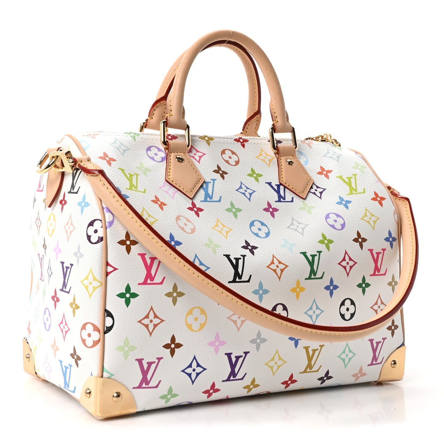 LV X TM Monogram Multicolor Speedy Soft 30 White