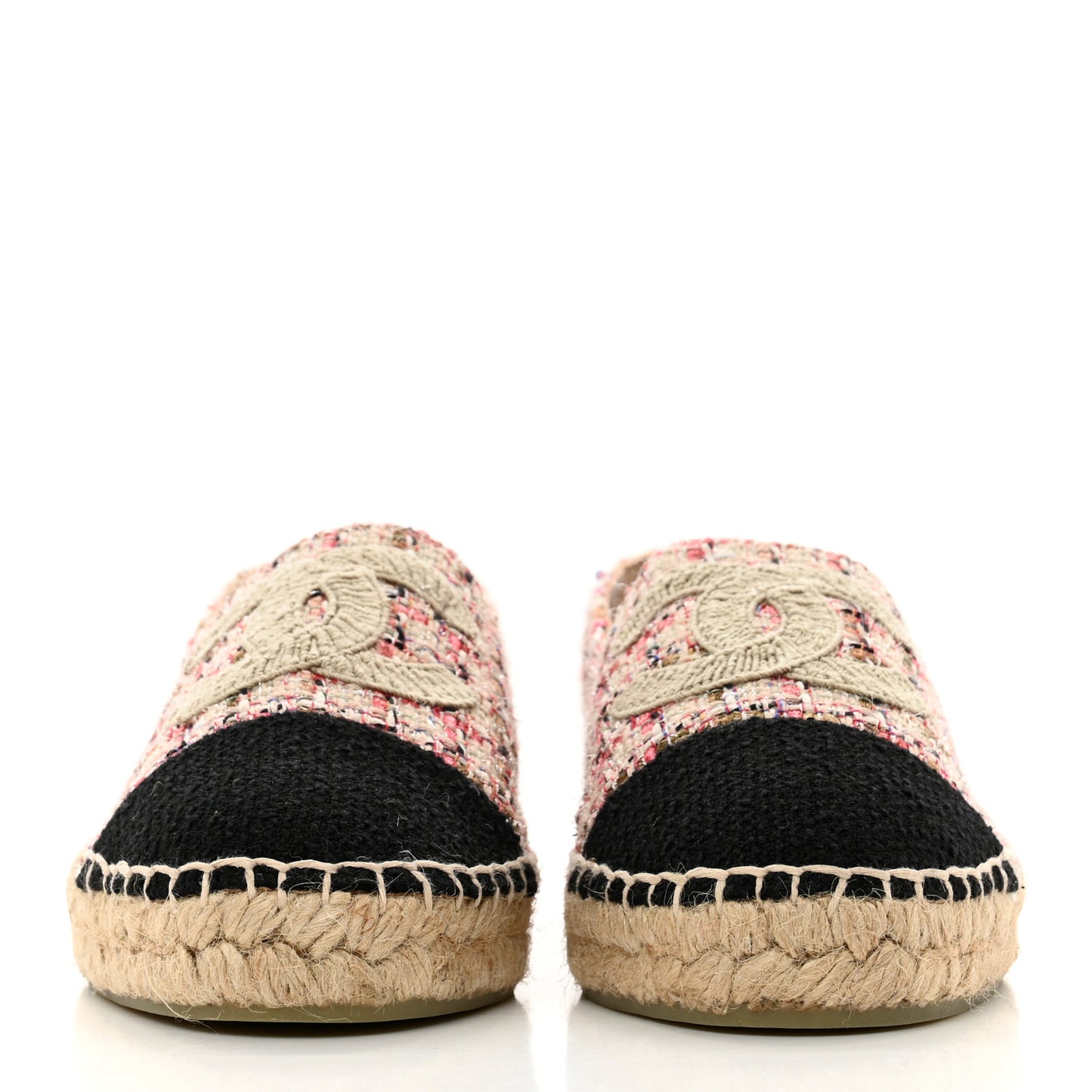 Tweed CC Espadrilles 40 Pink Black