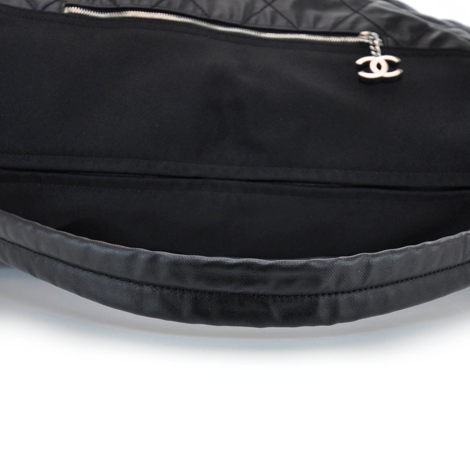 Chanel Coated Canvas Paris Biarritz XL Travel Bag Black 7 of 10