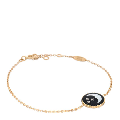 Christian Dior 18K Yellow Gold Diamond Black Onyx Mother of Pearl Rose Celeste Bracelet 2 of 5