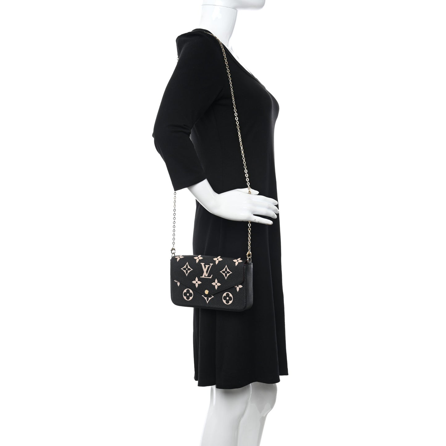 Empreinte Monogram Giant Felicie Pochette Black Beige