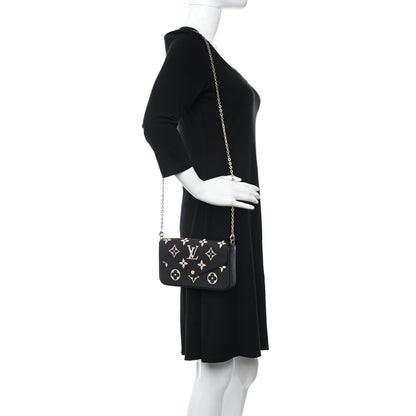 Louis Vuitton Empreinte Monogram Giant Felicie Pochette Black Beige 2 of 10