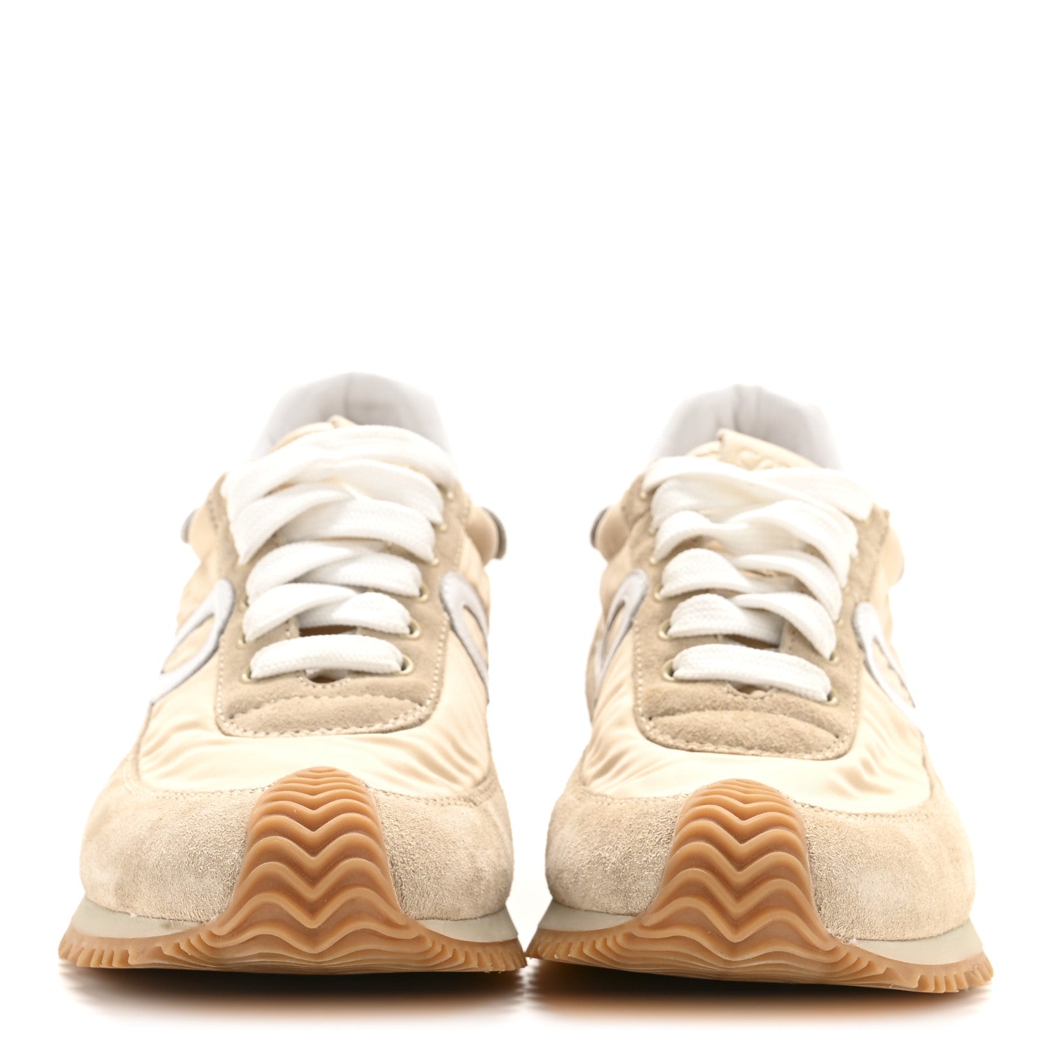 Loewe Nylon Suede Flow Runners Sneakers 35 Beige White 3 of 9