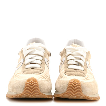 Loewe Nylon Suede Flow Runners Sneakers 35 Beige White 3 of 9