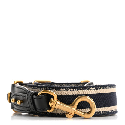 Christian Dior Canvas Embroidered Shoulder Strap Blue 1 of 8