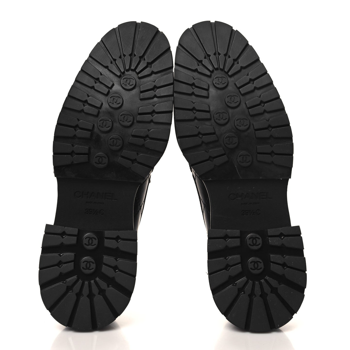 Calfskin Quilted CC Mocassin Loafers 39.5 Black