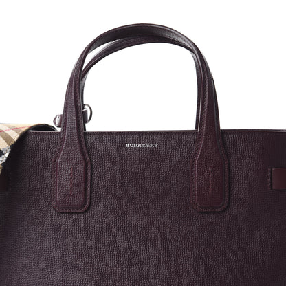 Burberry Derby Calfskin House Check Medium Banner Tote Burgundy 12 of 15